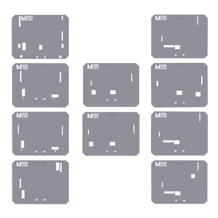MaAnt scherm chip bescherm stencils voor iPhone 11 t/m 13 serie | Partly
