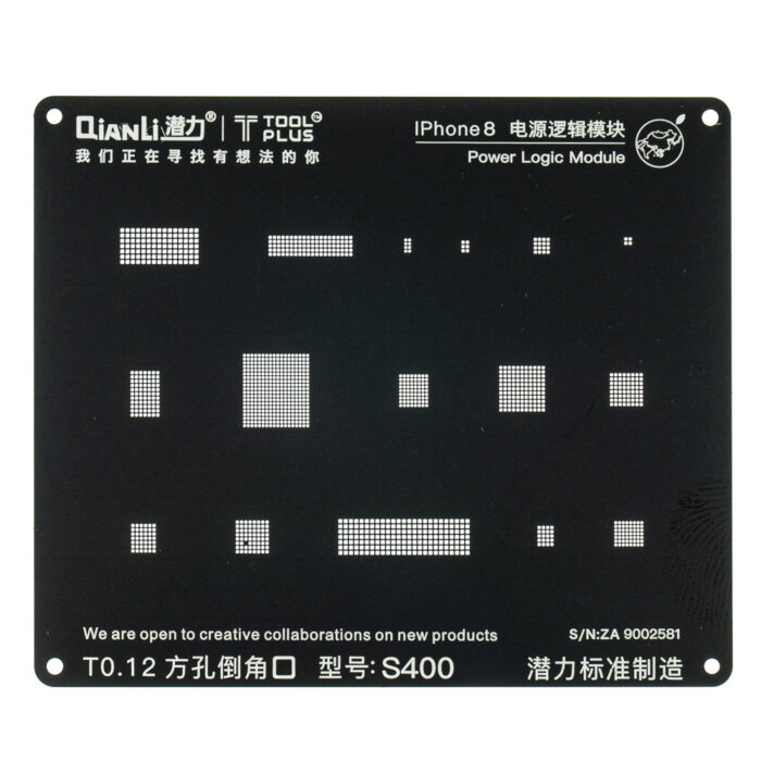 Qianli iPhone 8/8P/X reball stencil stroom module 2D | Partly