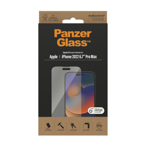 PanzerGlass iPhone 14 Pro Max screenprotector glas | Partly