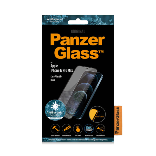 PanzerGlass case friendly iPhone 12 Pro Max screenprotector glas | Partly