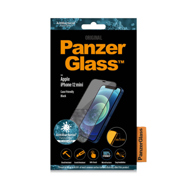 PanzerGlass case friendly iPhone 12 mini screenprotector glas | Partly