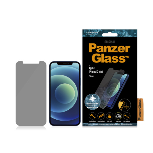 PanzerGlass iPhone 12 mini privacy screenprotector glas | Partly