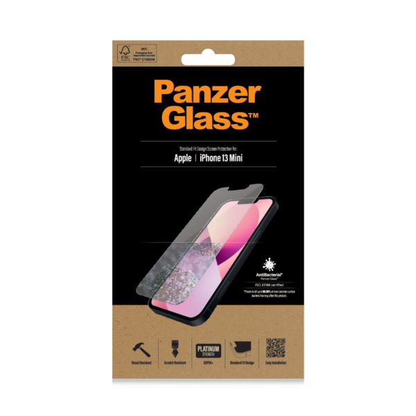 PanzerGlass case friendly iPhone 13 mini screenprotector glas | Partly