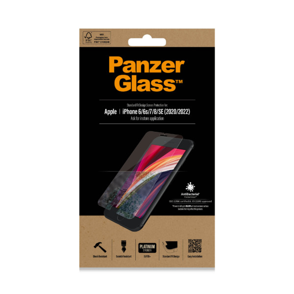 PanzerGlass iPhone SE 2 (2020) screenprotector glas | Partly