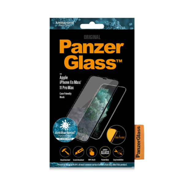 PanzerGlass case friendly iPhone XS Max screenprotector glas | Partly