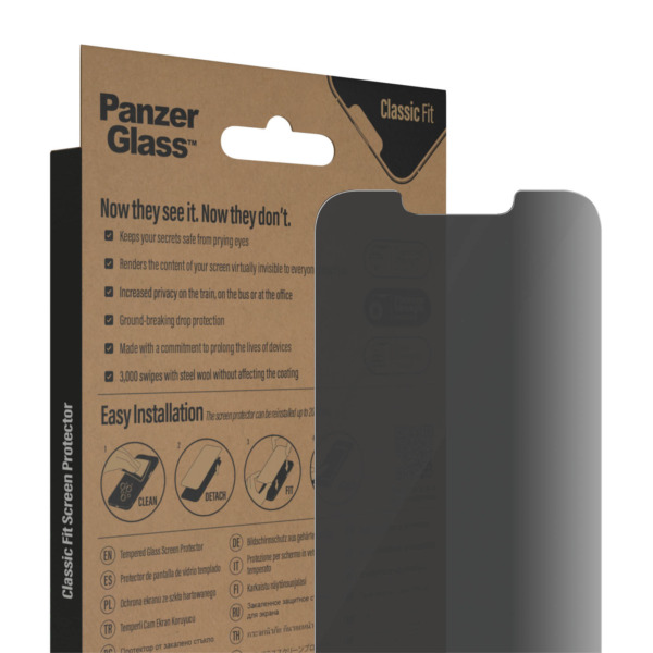 PanzerGlass iPhone 13 privacy screenprotector glas | Partly