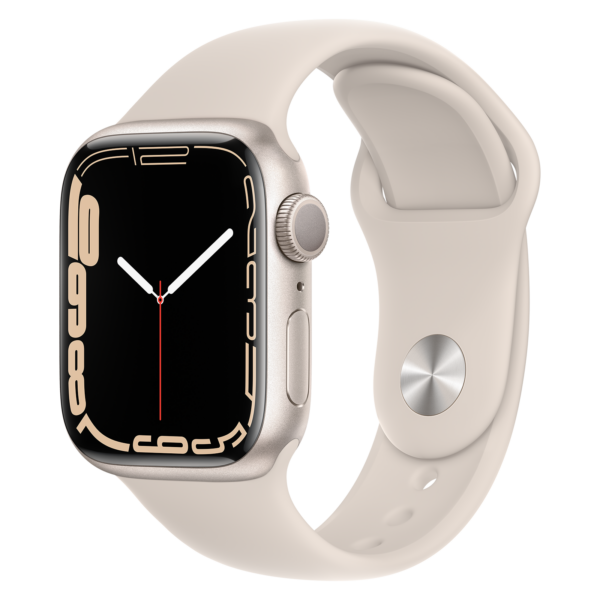 Apple Watch Series 7 41mm - Sterrenlicht Aluminium Sterrenlicht Sportband | Partly