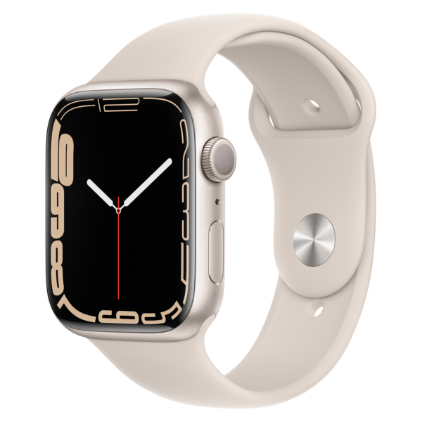 Apple Watch Series 7 45mm - Sterrenlicht Aluminium Sterrenlicht Sportband | Partly