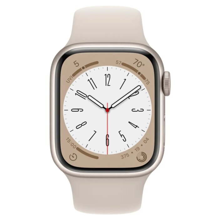 Apple Watch Series 8 41mm - Sterrenlicht Aluminium Sterrenlicht Sportband | Partly