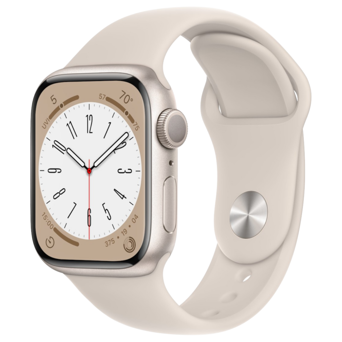 Apple Watch Series 8 41mm - Sterrenlicht Aluminium Sterrenlicht Sportband | Partly