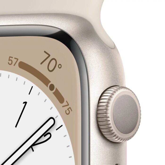 Apple Watch Series 8 45mm - Sterrenlicht Aluminium Sterrenlicht Sportband | Partly