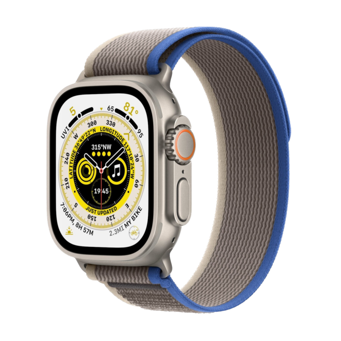 Apple Watch Ultra 49mm - Trail Band Blauw/Grijs | Partly